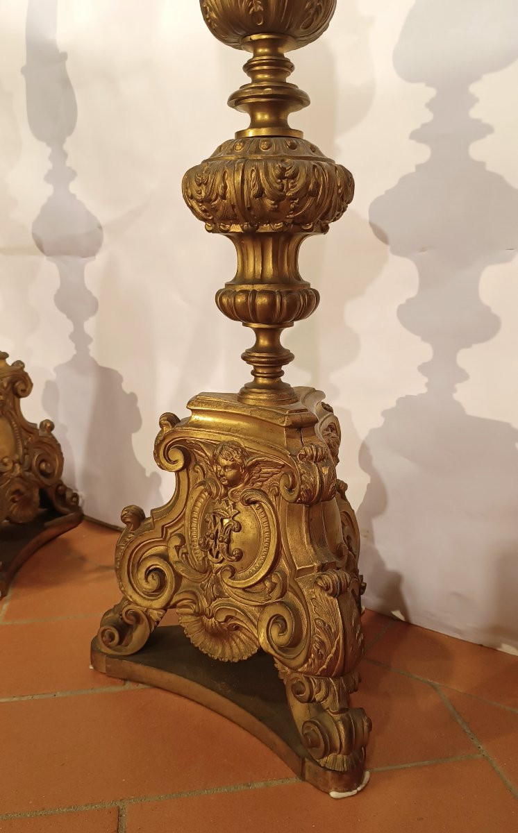 COPPIA DI CANDELABRI IN BRONZO DORATO PRIMI XIX SECOLO-photo-7