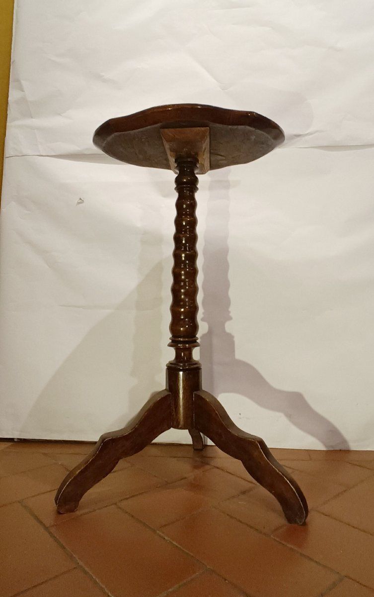 TAVOLINO GUERIDON IN NOCE META' XIX SECOLO-photo-2