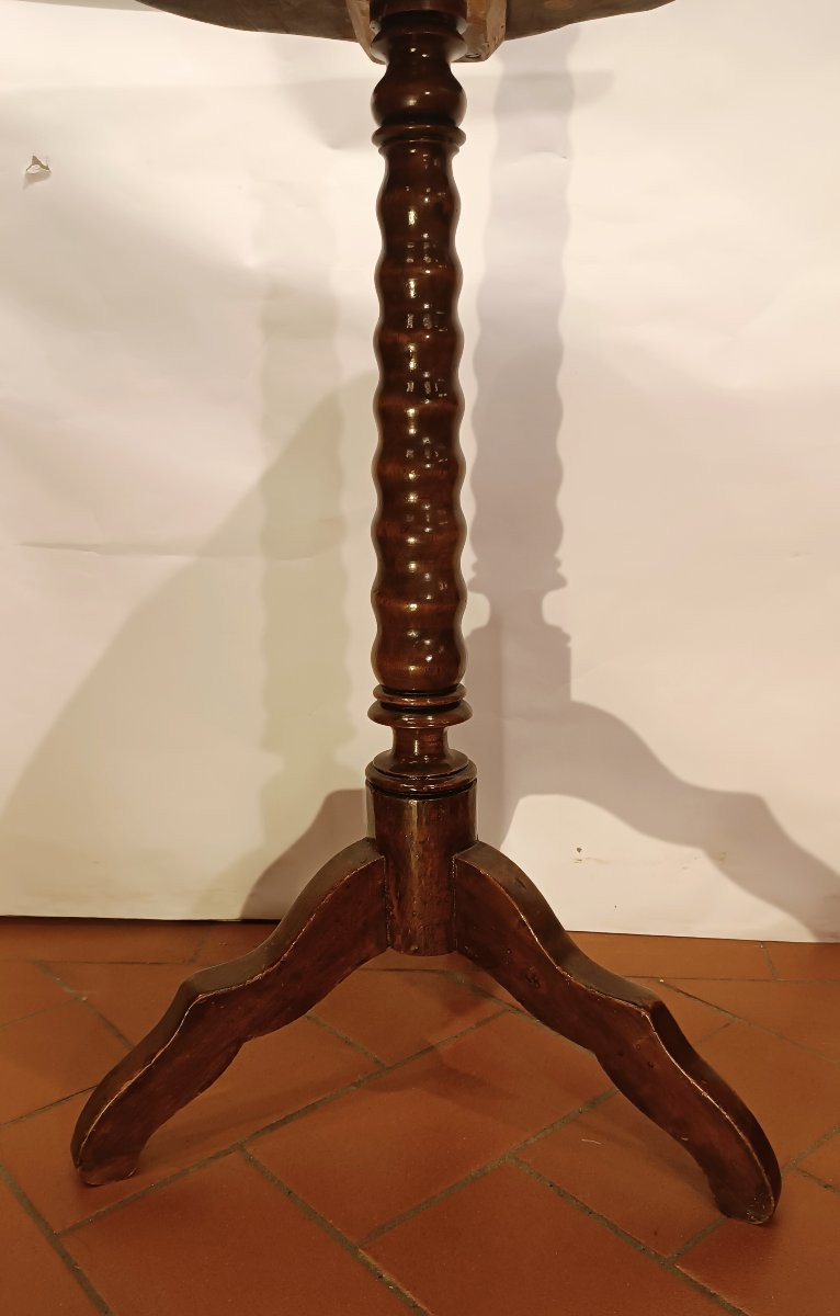 TAVOLINO GUERIDON IN NOCE META' XIX SECOLO-photo-4