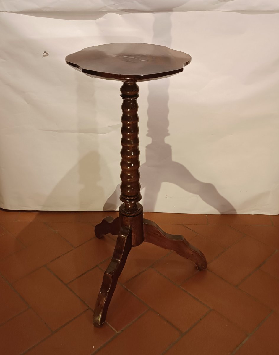 TAVOLINO GUERIDON IN NOCE META' XIX SECOLO-photo-2