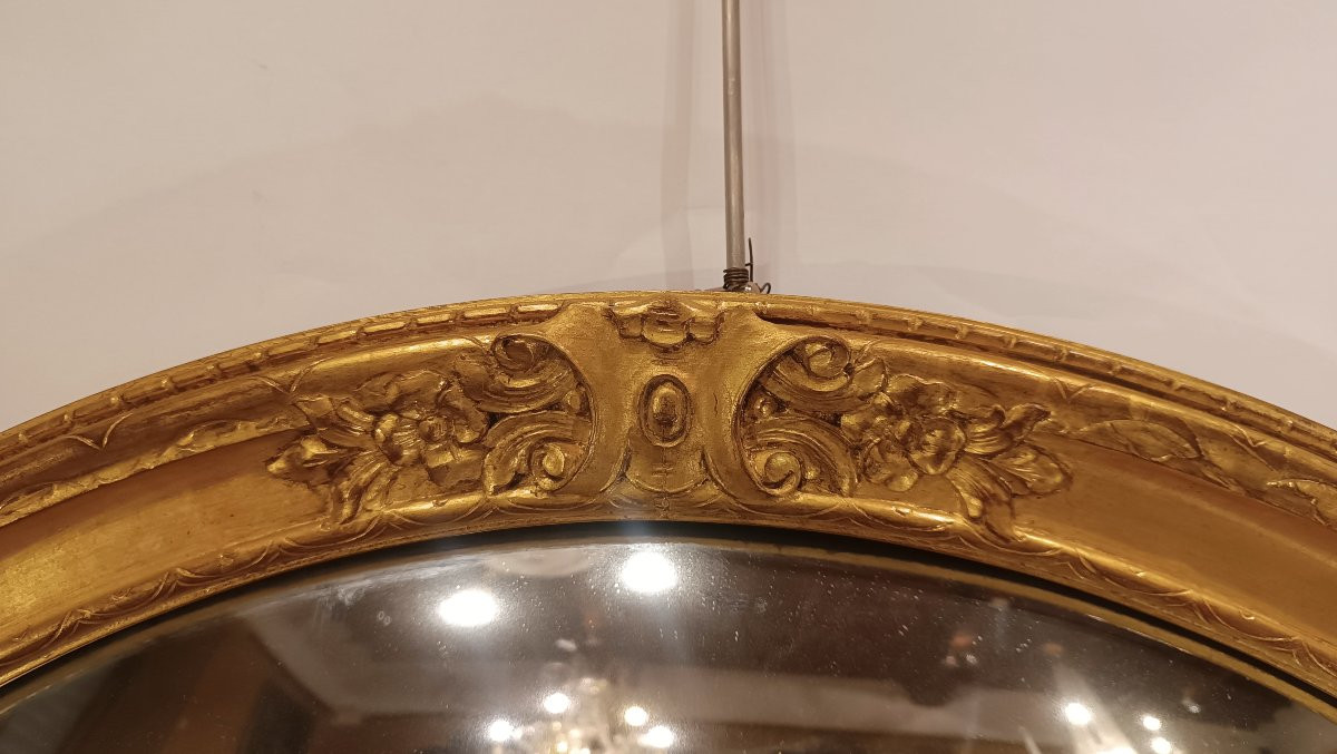 SPECCHIERA OVALE CON GRANDANGOLO FINE XIX SECOLO-photo-1