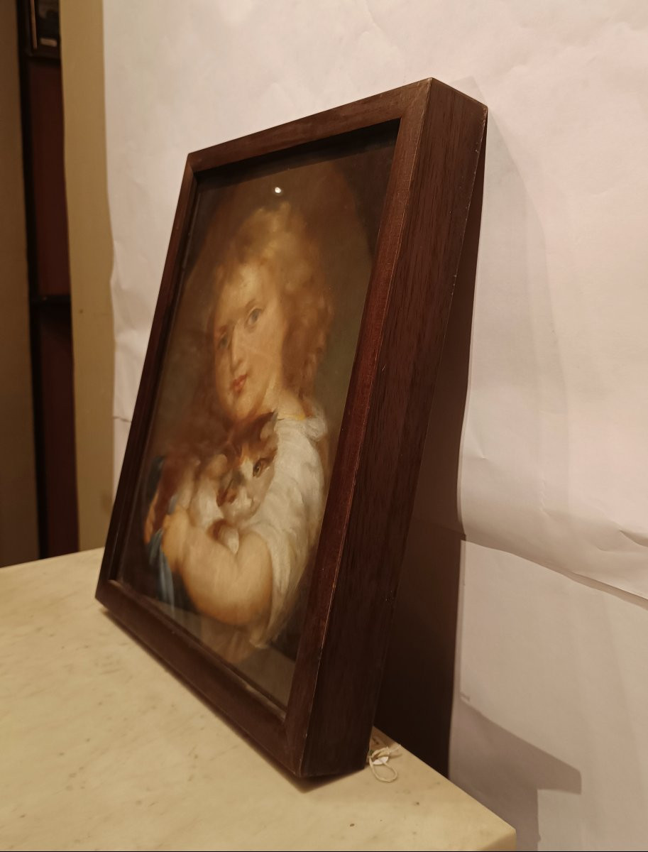 RITRATTO DI FANCIULLO CON GATTO PRIMI XX SECOLO -photo-3