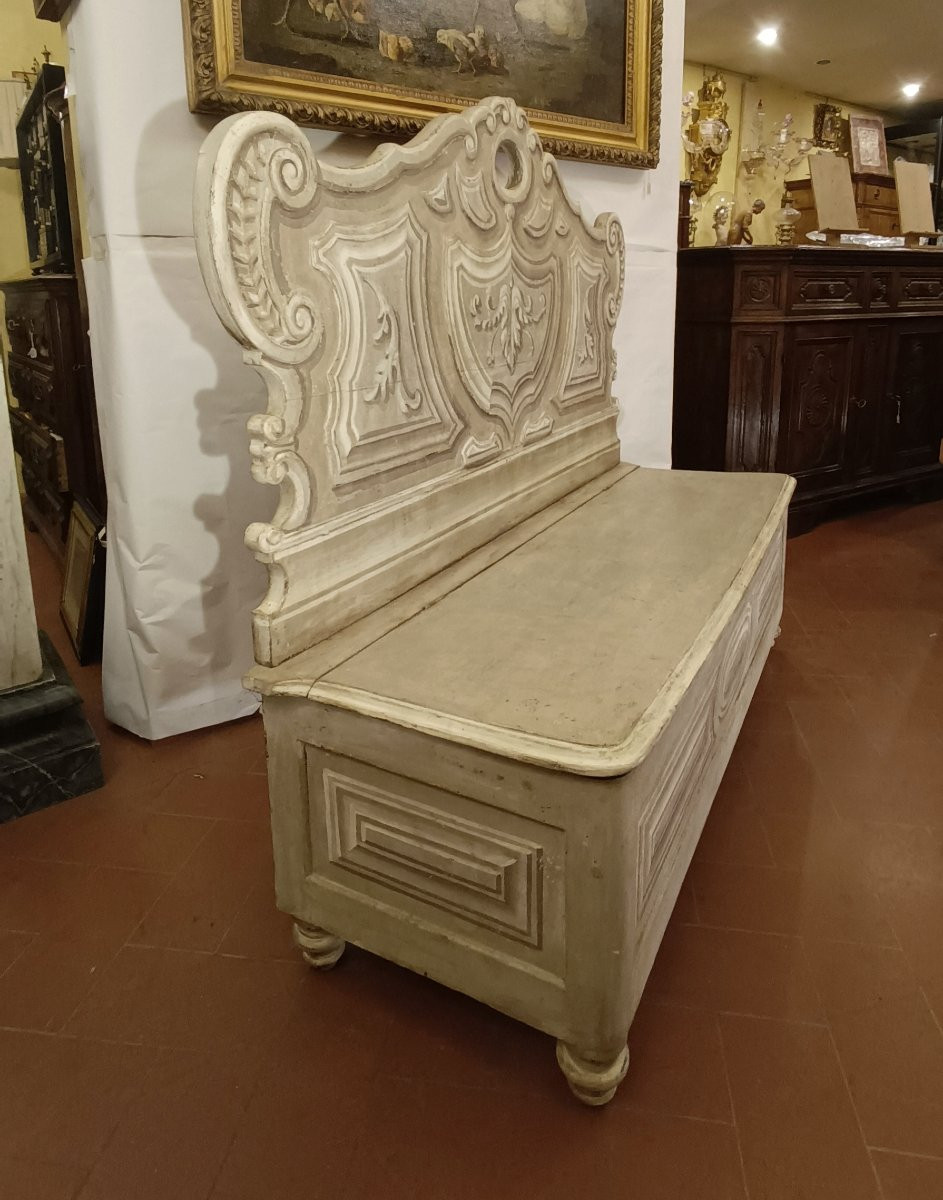 PANCA IN NOCE LACCATO PRIMI XIX SECOLO -photo-3