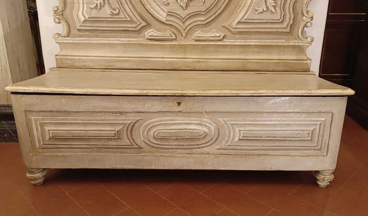 PANCA IN NOCE LACCATO PRIMI XIX SECOLO -photo-1