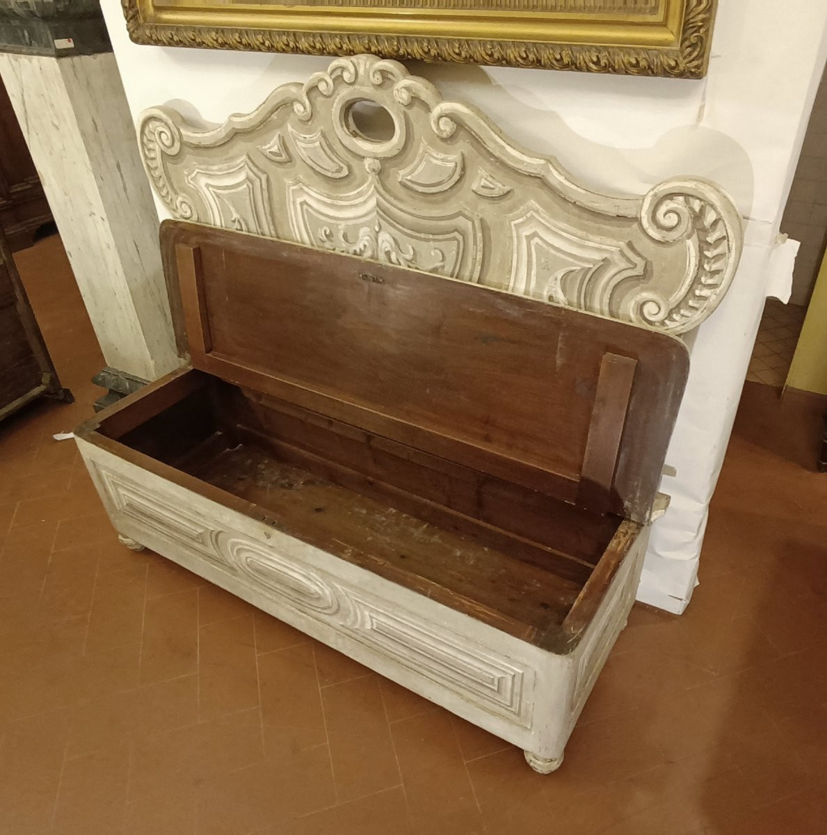 PANCA IN NOCE LACCATO PRIMI XIX SECOLO -photo-6