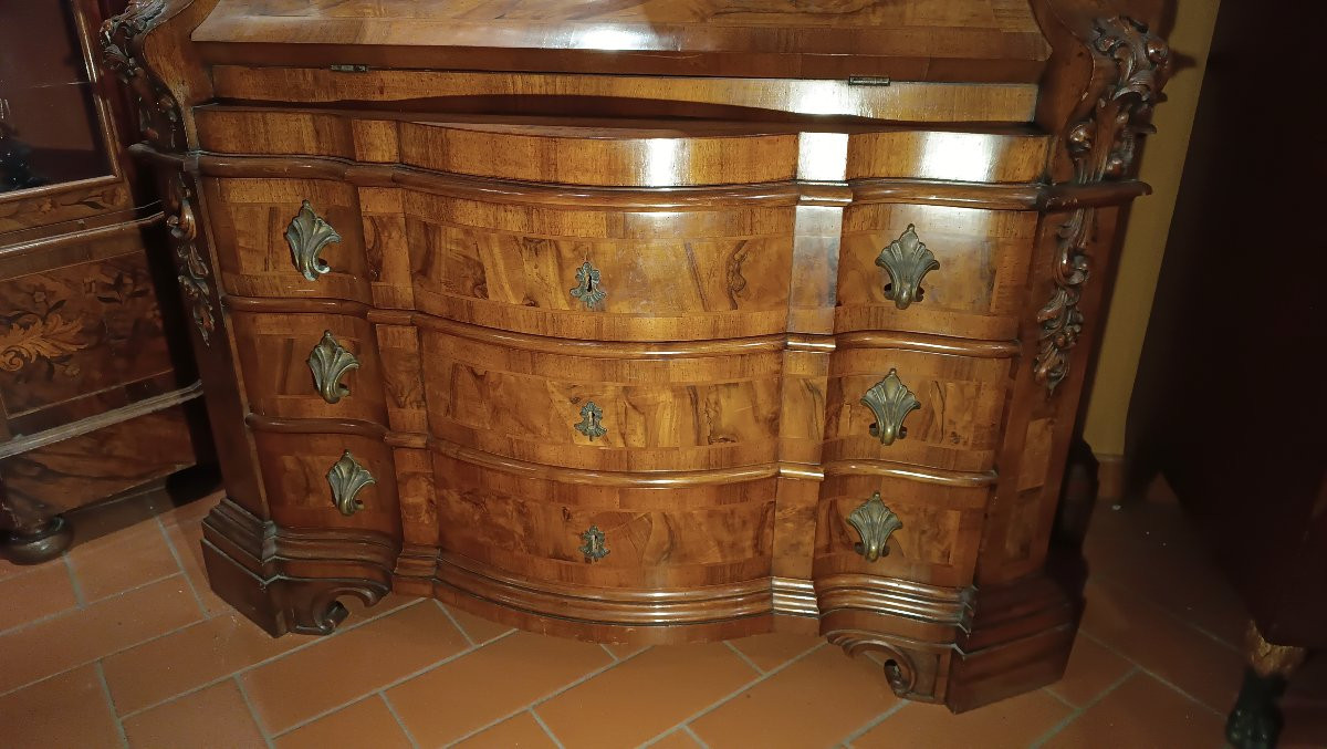 TRUMEAU VENEZIANO INTARSIATO PRIMO XX SECOLO-photo-3