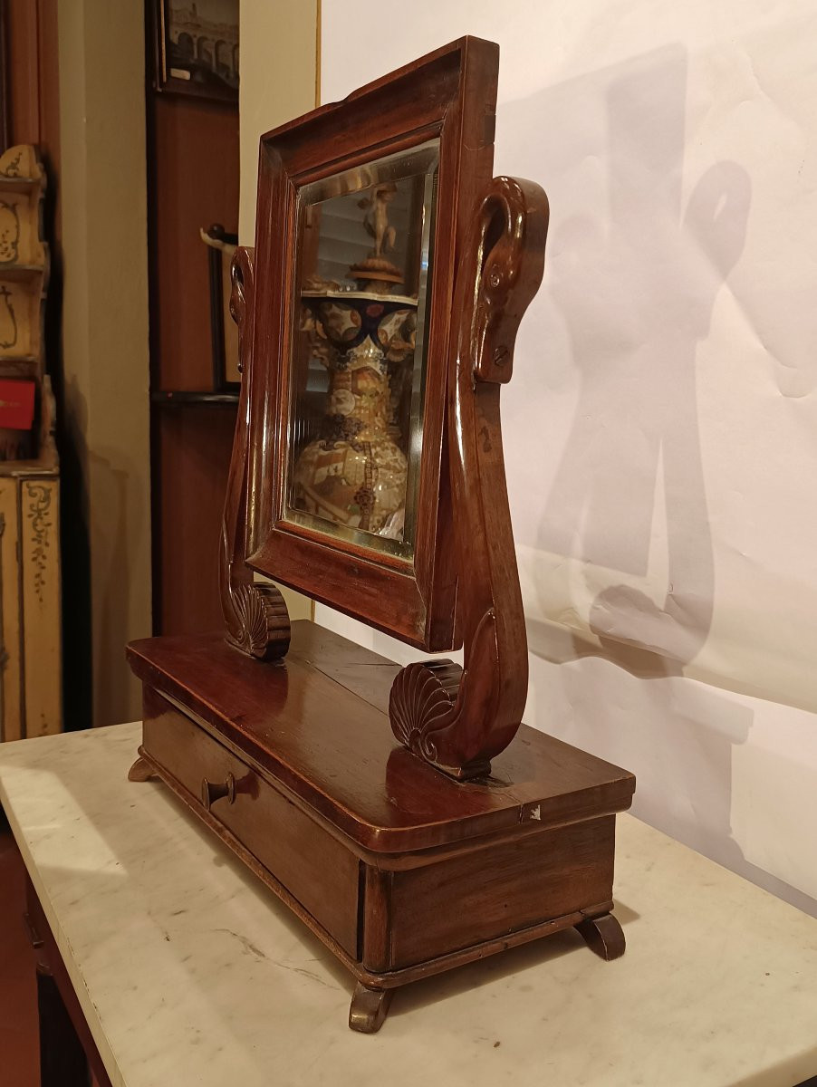PICCOLA SPECCHIERA A PSICHE META' XIX SECOLO-photo-2