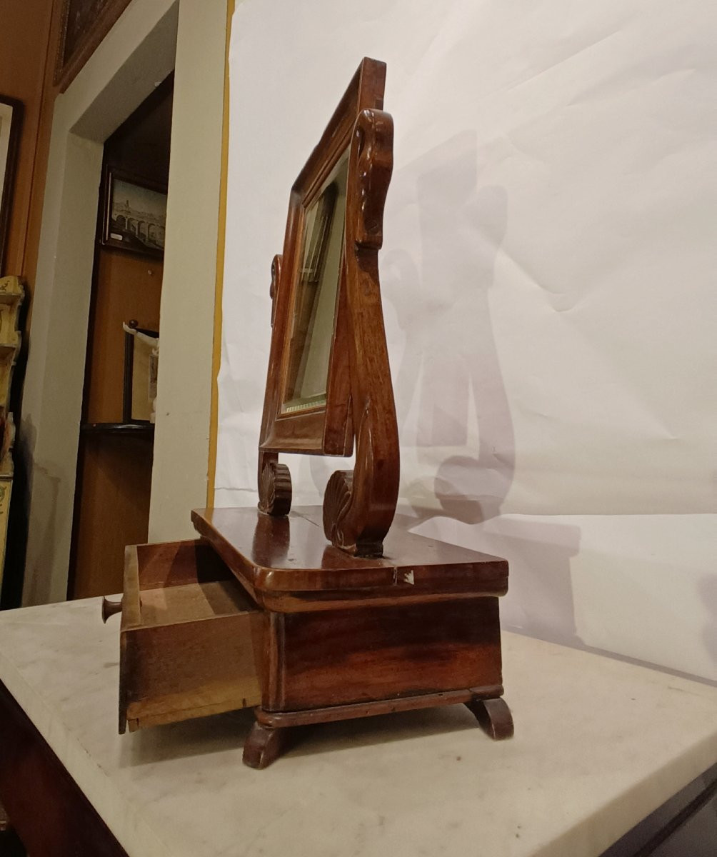 PICCOLA SPECCHIERA A PSICHE META' XIX SECOLO-photo-3