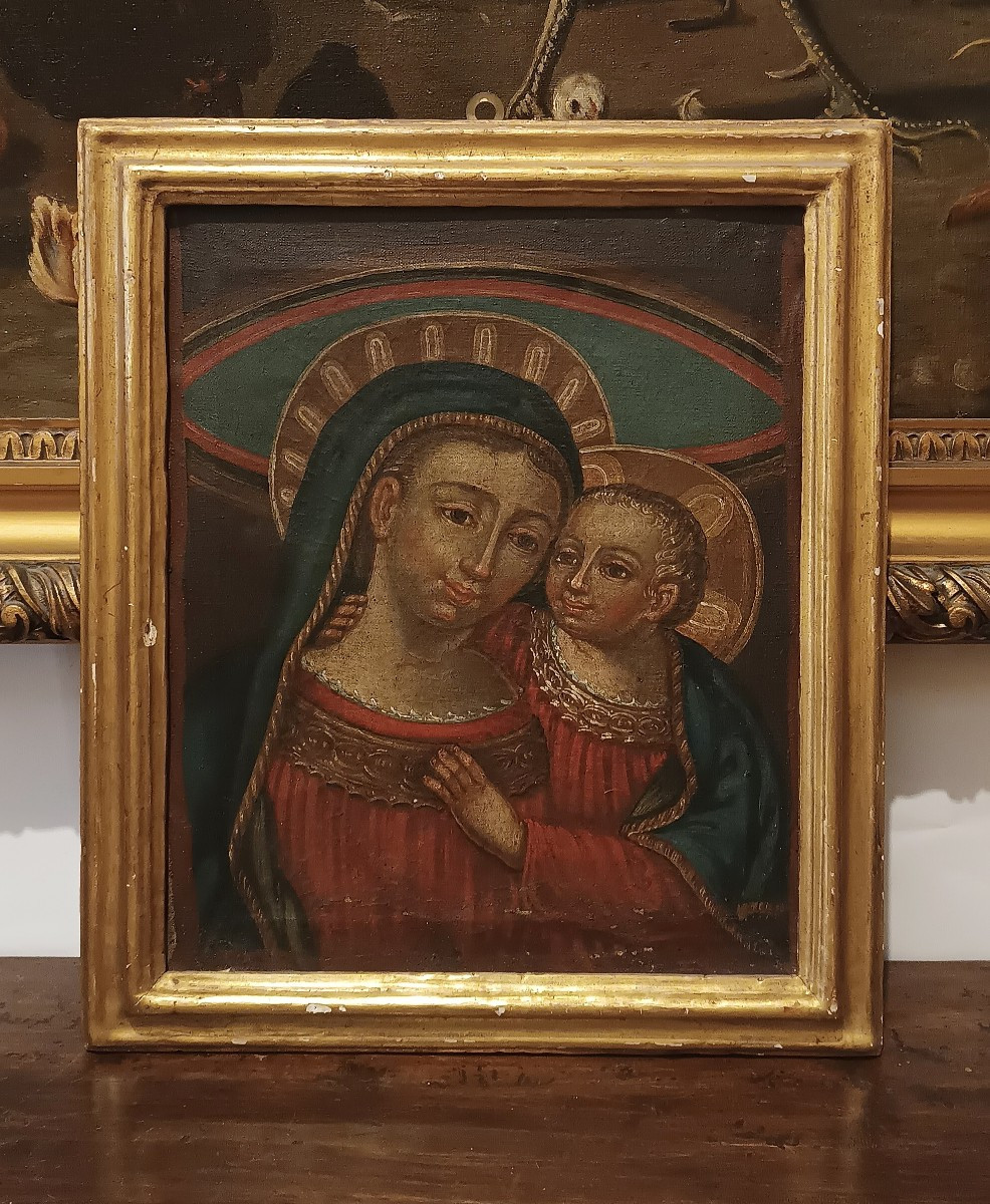 DIPINTO MADONNA E BAMBINO PRIMA META' XVIII SECOLO