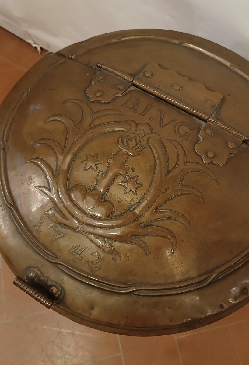 GRANDE PENTOLA IN RAME PRIMA META' XVIII SECOLO-photo-2