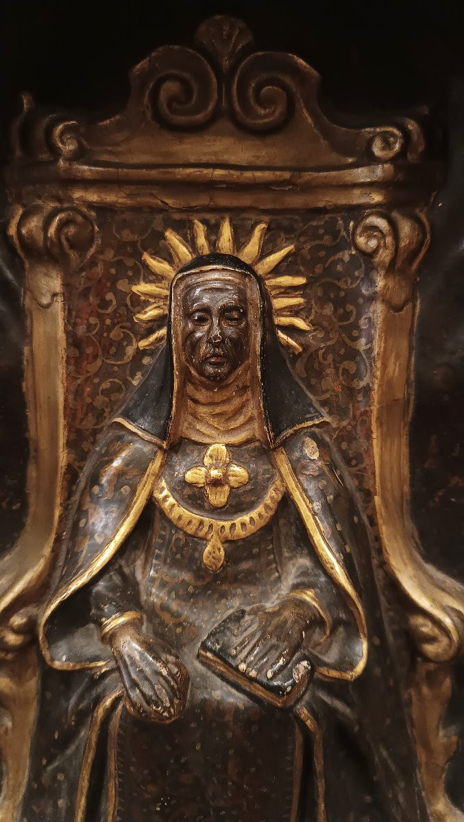 TABERNACOLO AD ALTARE CON SANTA BARBARA FINE XVII SECOLO-photo-4