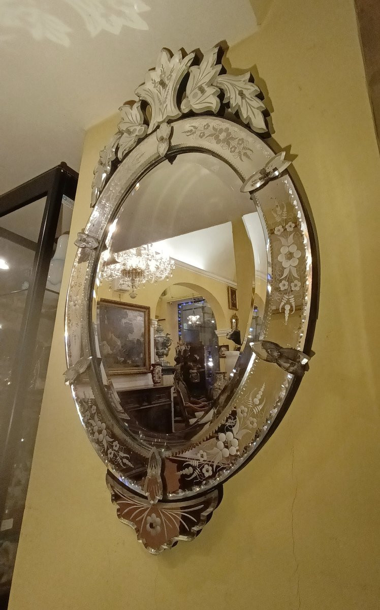 SPECCHIERA IN VETRO DI MURANO META' XIX SECOLO-photo-3