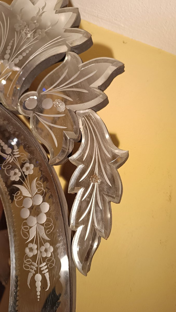 SPECCHIERA IN VETRO DI MURANO META' XIX SECOLO-photo-1