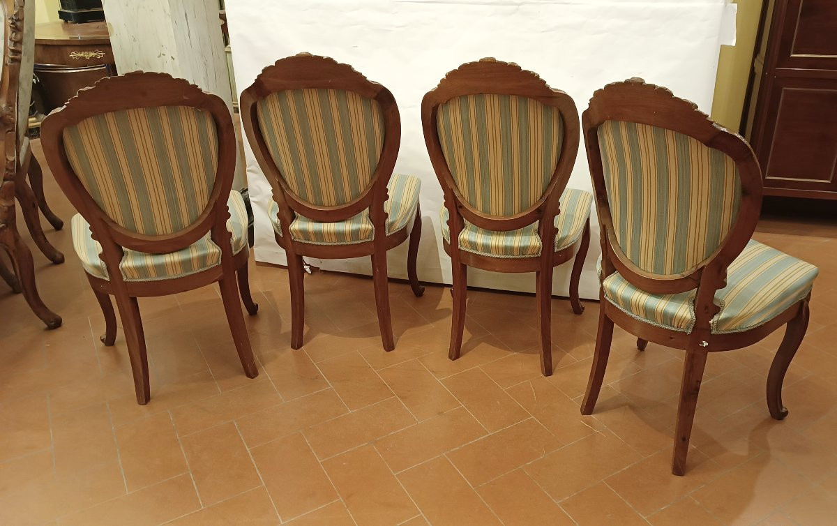 QUATTRO SEDIE LUIGI FILIPPO IN NOCE META' XIX SECOLO -photo-5