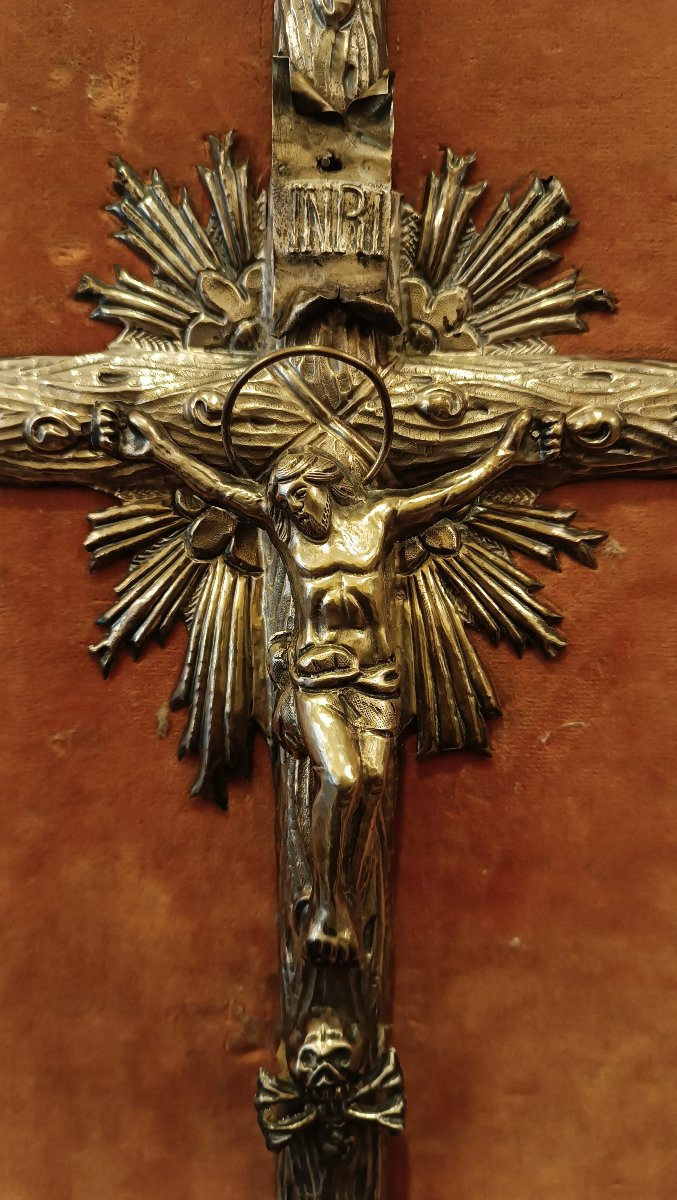 CROCIFISSO IN ARGENTO PRIMO XIX SECOLO-photo-3