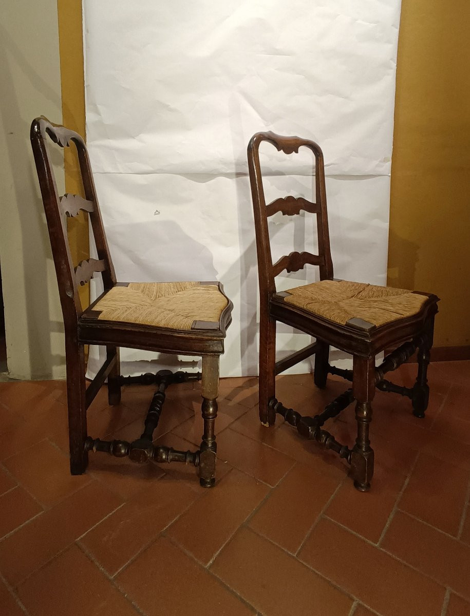 COPPIA DI SEDIE LUIGI XIV PRIMA META' XVIII SECOLO-photo-3