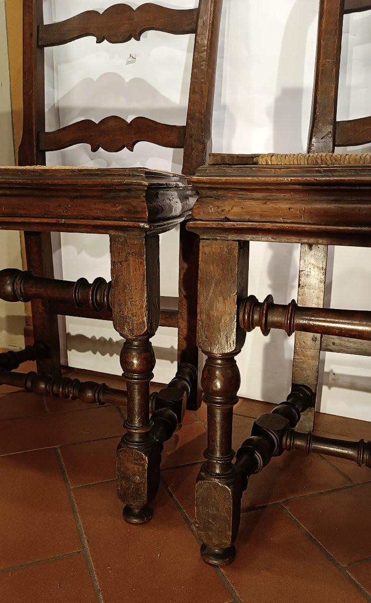 COPPIA DI SEDIE LUIGI XIV PRIMA META' XVIII SECOLO-photo-6