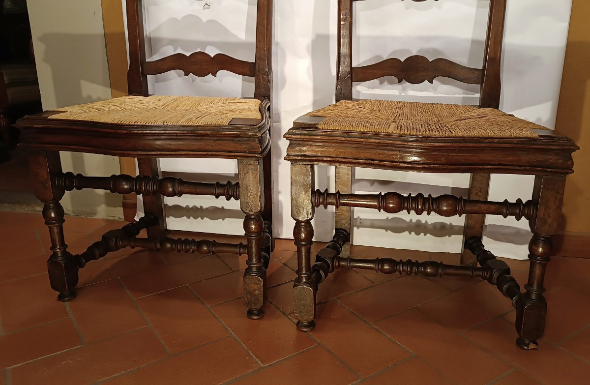 COPPIA DI SEDIE LUIGI XIV PRIMA META' XVIII SECOLO-photo-7