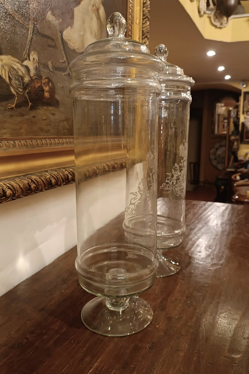 COPPIA DI VASI DA FARMACIA FINE XIX SECOLO-photo-4