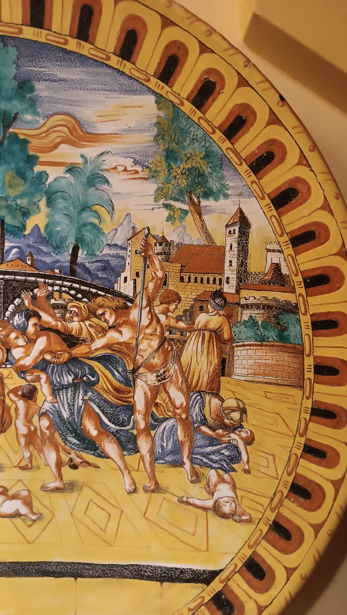 GRANDE PIATTO IN MAIOLICA MONTELUPO FINE XIX SECOLO-photo-2