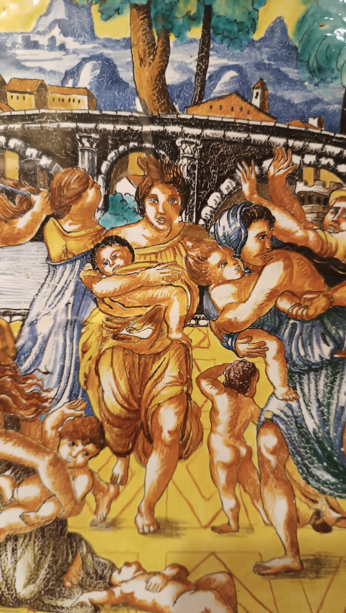 GRANDE PIATTO IN MAIOLICA MONTELUPO FINE XIX SECOLO-photo-3