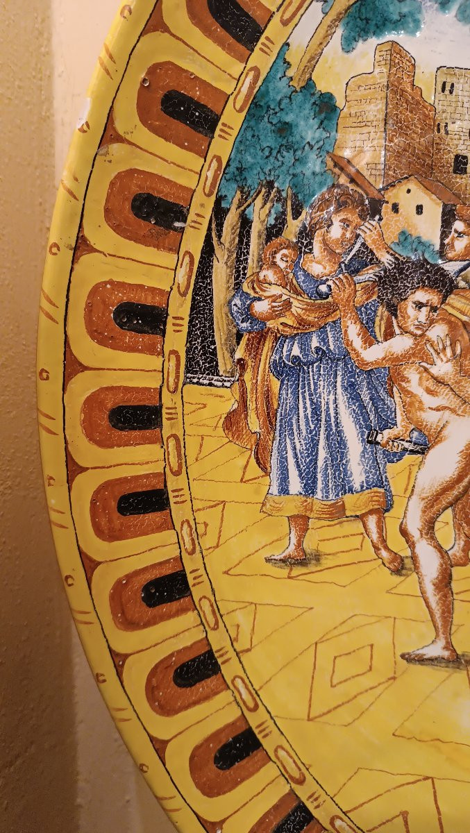 GRANDE PIATTO IN MAIOLICA MONTELUPO FINE XIX SECOLO-photo-4