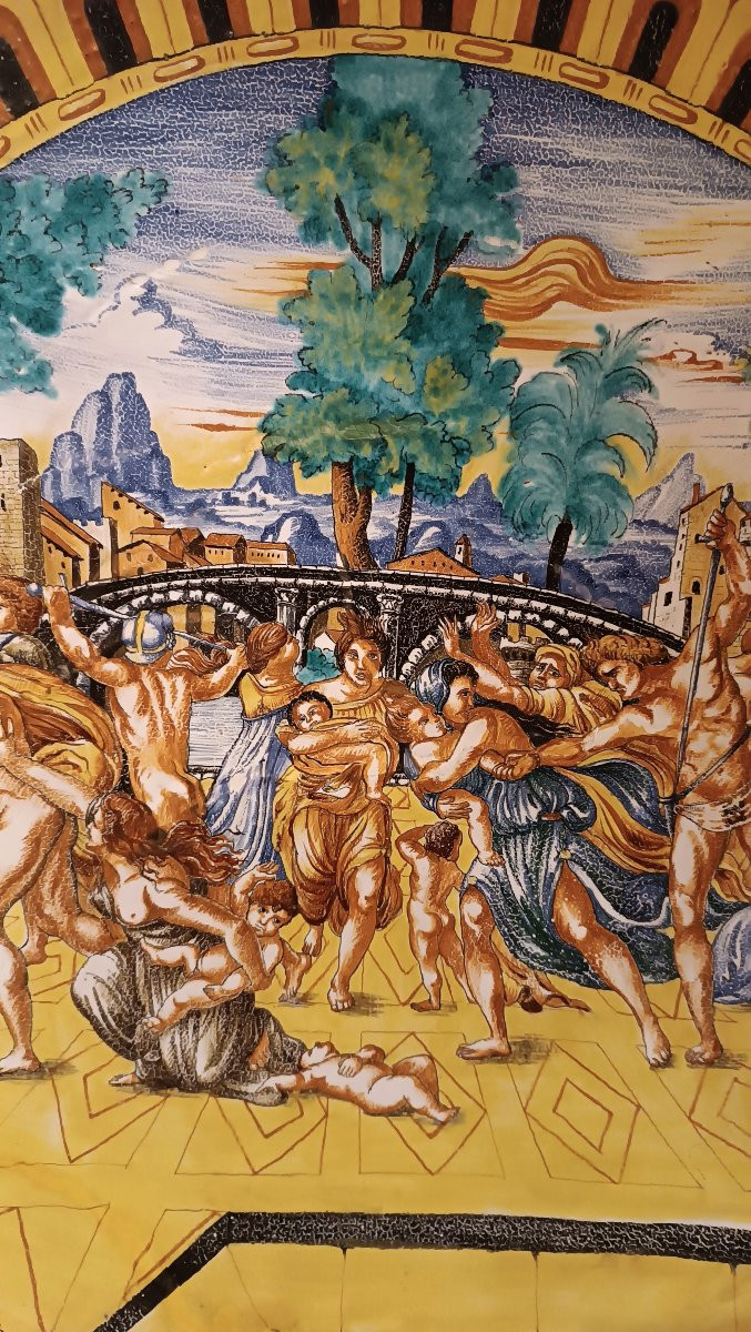 GRANDE PIATTO IN MAIOLICA MONTELUPO FINE XIX SECOLO-photo-2