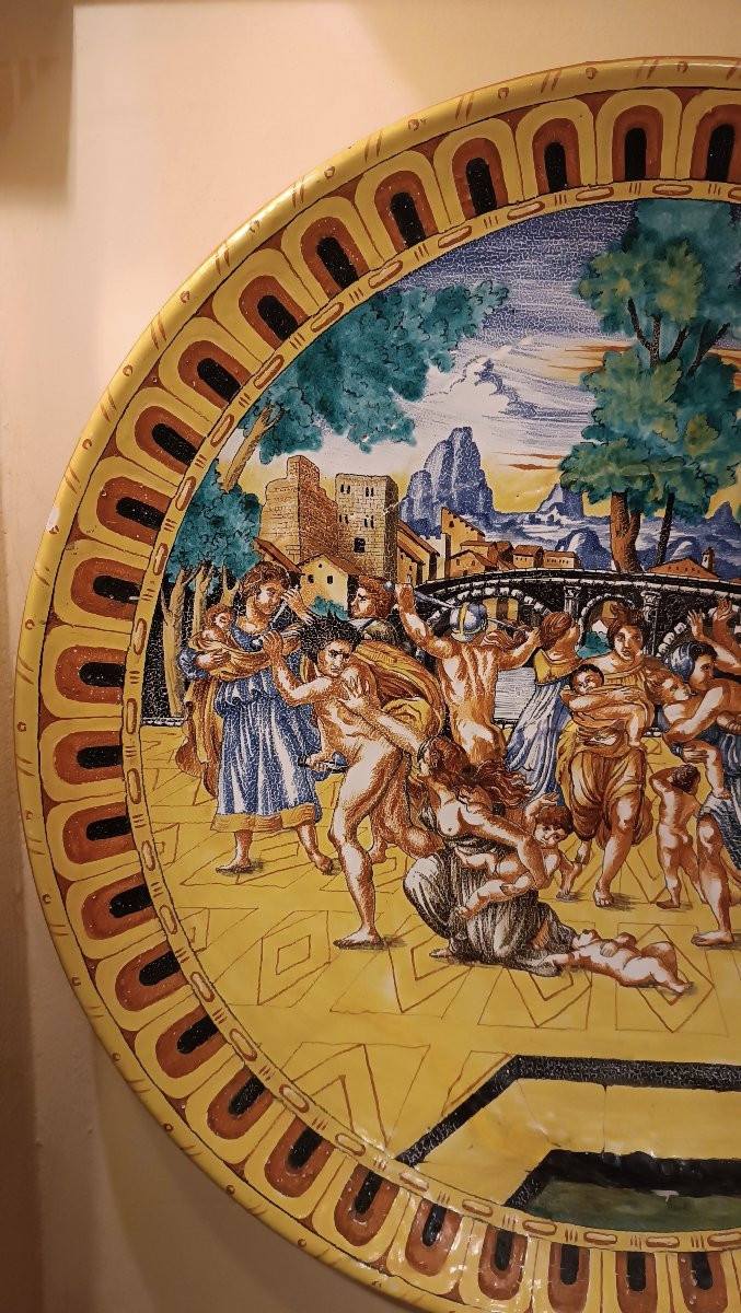 GRANDE PIATTO IN MAIOLICA MONTELUPO FINE XIX SECOLO-photo-3