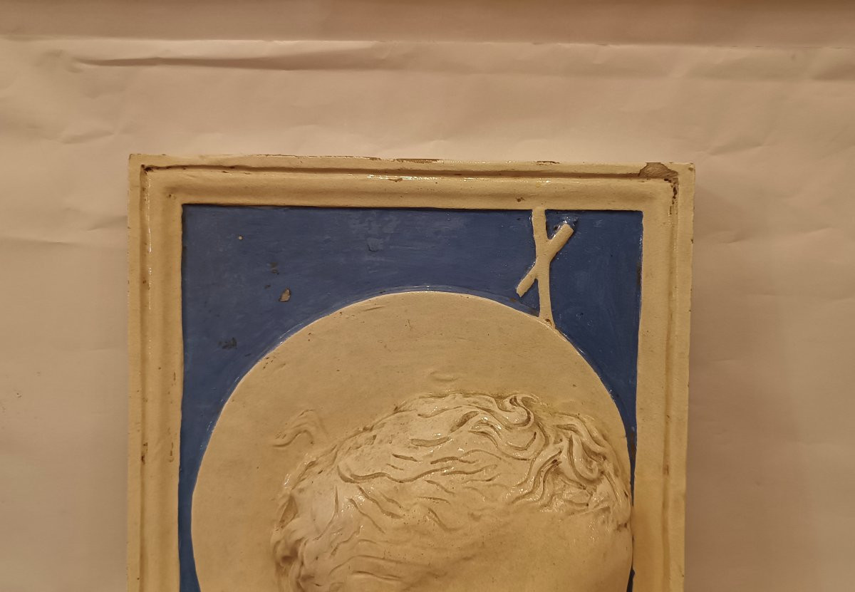 PLACCA IN MAIOLICA CON SAN GIOVANNI FINE XIX SECOLO-photo-4