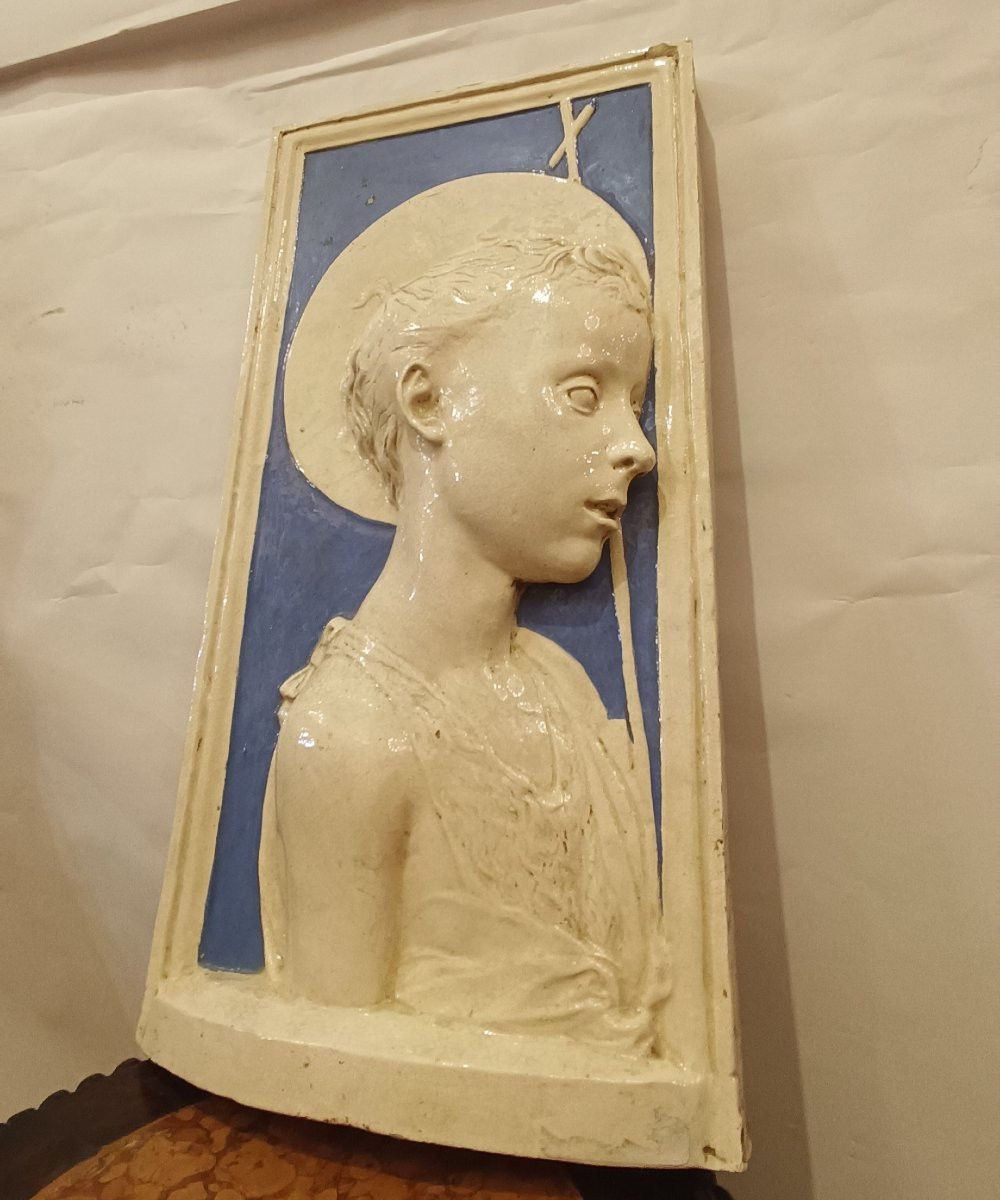 PLACCA IN MAIOLICA CON SAN GIOVANNI FINE XIX SECOLO-photo-4
