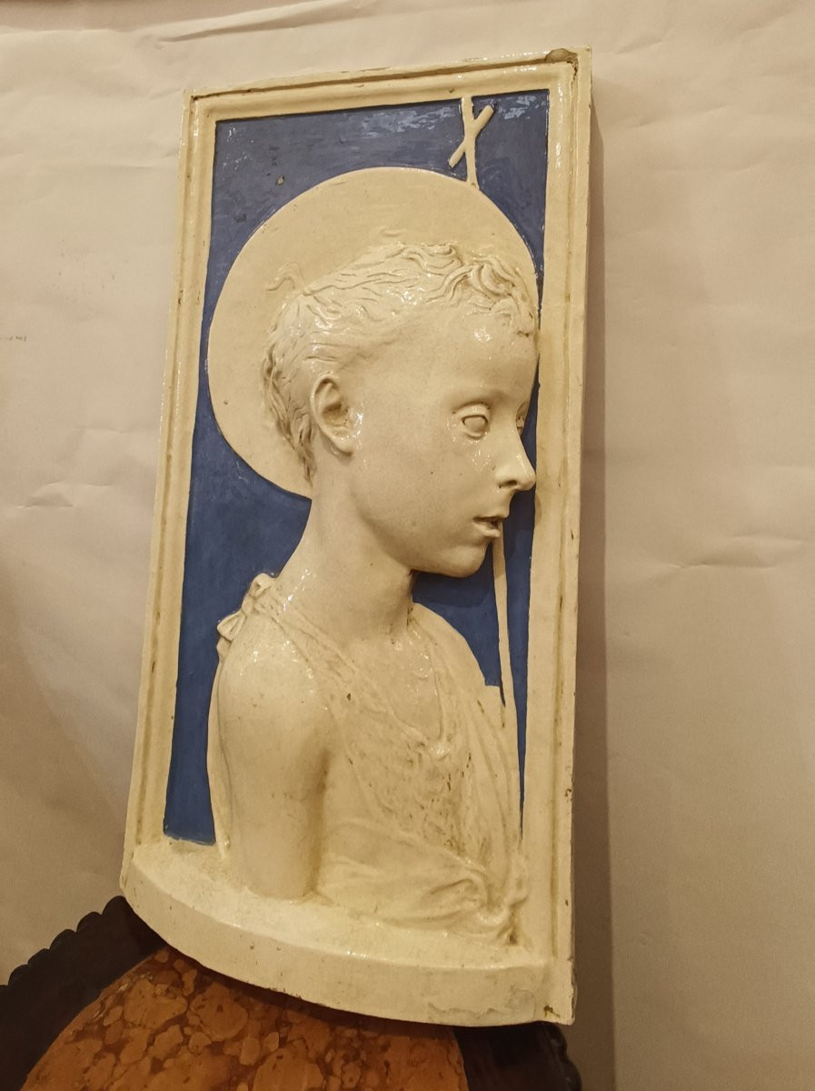 PLACCA IN MAIOLICA CON SAN GIOVANNI FINE XIX SECOLO-photo-5