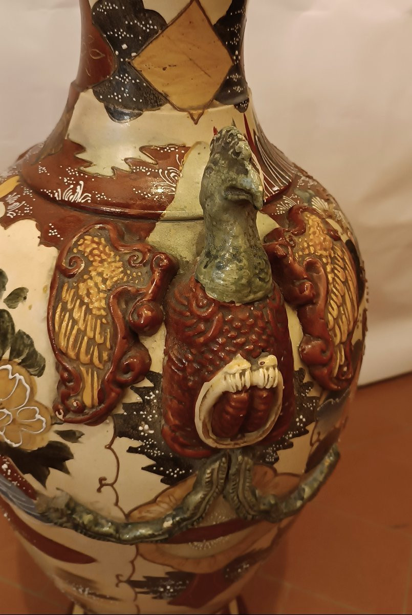 GRANDE VASO SATSUMA GIAPPONESE FINE XIX SECOLO-photo-3