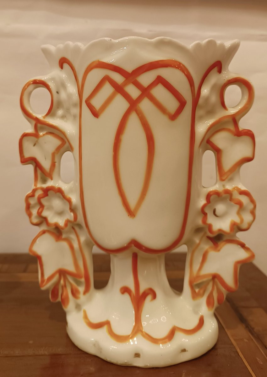 COPPIA DI VASI IN PORCELLANA META' XIX SECOLO-photo-3