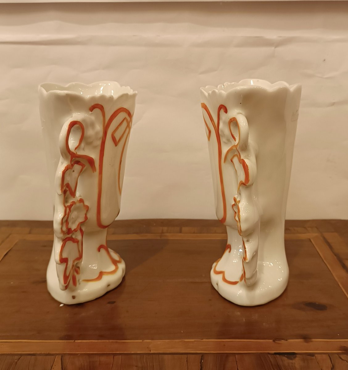 COPPIA DI VASI IN PORCELLANA META' XIX SECOLO-photo-2