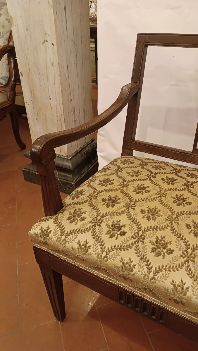 PICCOLO SALOTTO CON DIVANE E POLTRONE LUIGI XVI FINE XVIII SECOLO-photo-1