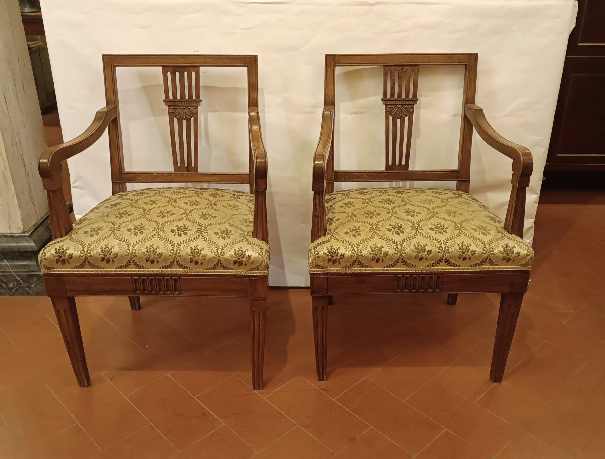 PICCOLO SALOTTO CON DIVANE E POLTRONE LUIGI XVI FINE XVIII SECOLO-photo-4