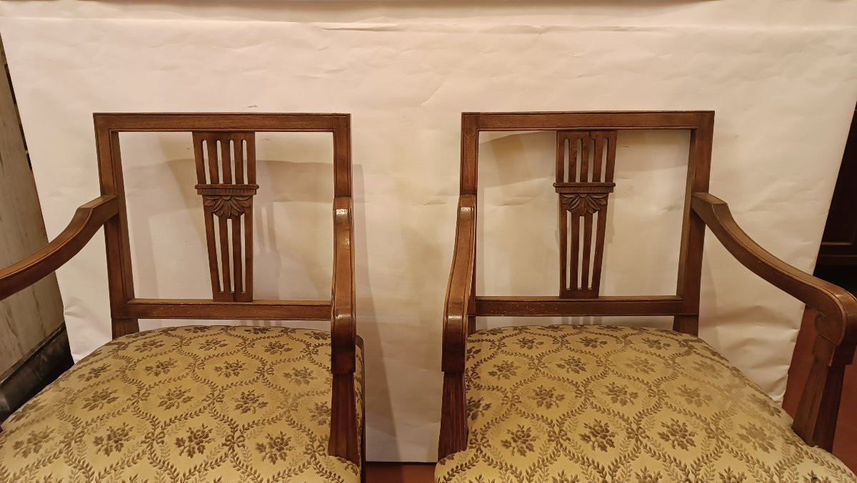 PICCOLO SALOTTO CON DIVANE E POLTRONE LUIGI XVI FINE XVIII SECOLO-photo-5