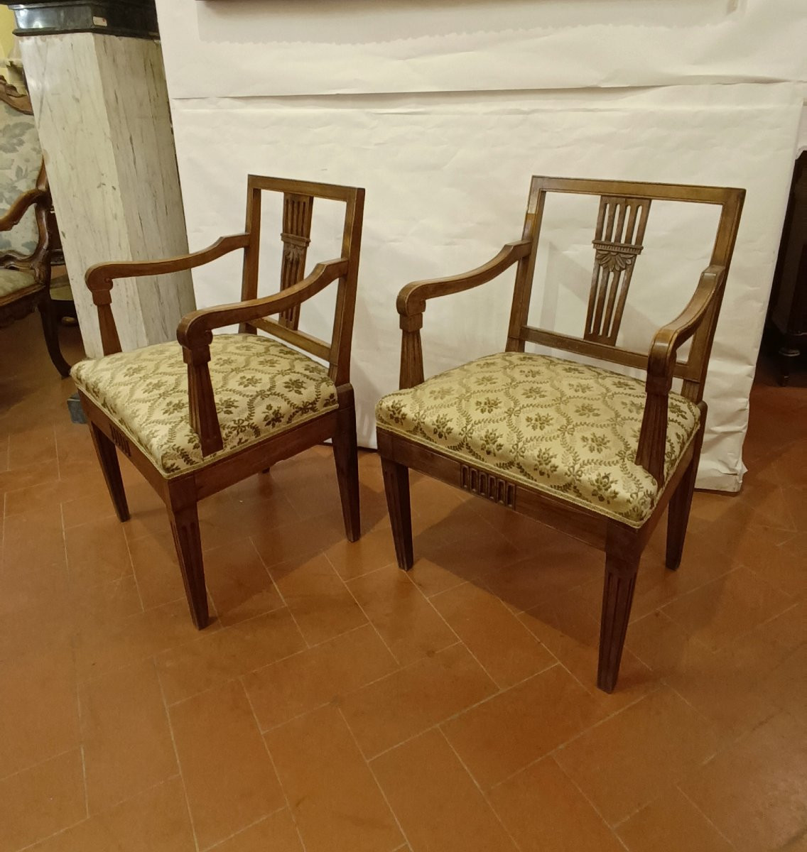 PICCOLO SALOTTO CON DIVANE E POLTRONE LUIGI XVI FINE XVIII SECOLO-photo-6