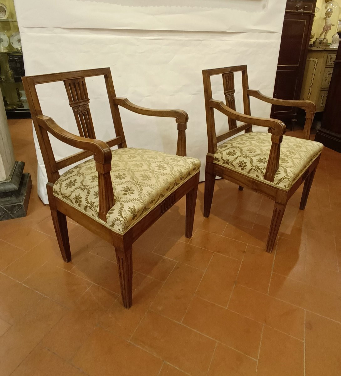 PICCOLO SALOTTO CON DIVANE E POLTRONE LUIGI XVI FINE XVIII SECOLO-photo-7