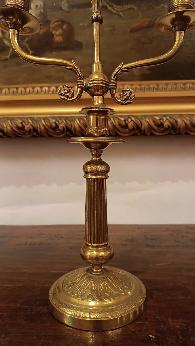 COPPIA DI CADELABRI IMPERO PRIMA META' XIX SECOLO-photo-1