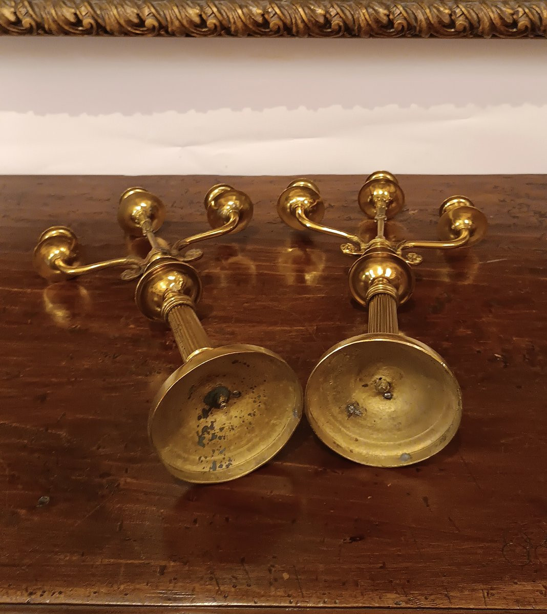 COPPIA DI CADELABRI IMPERO PRIMA META' XIX SECOLO-photo-4