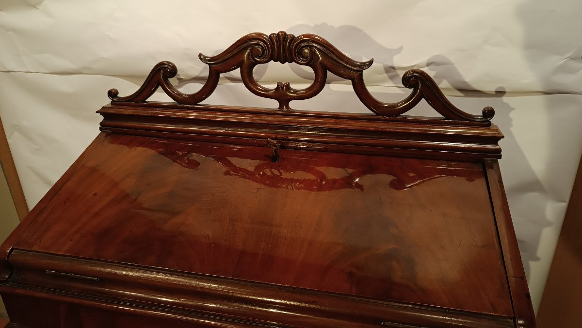 PICCOLA RIBALTA IN MOGANO META' XIX SECOLO -photo-3