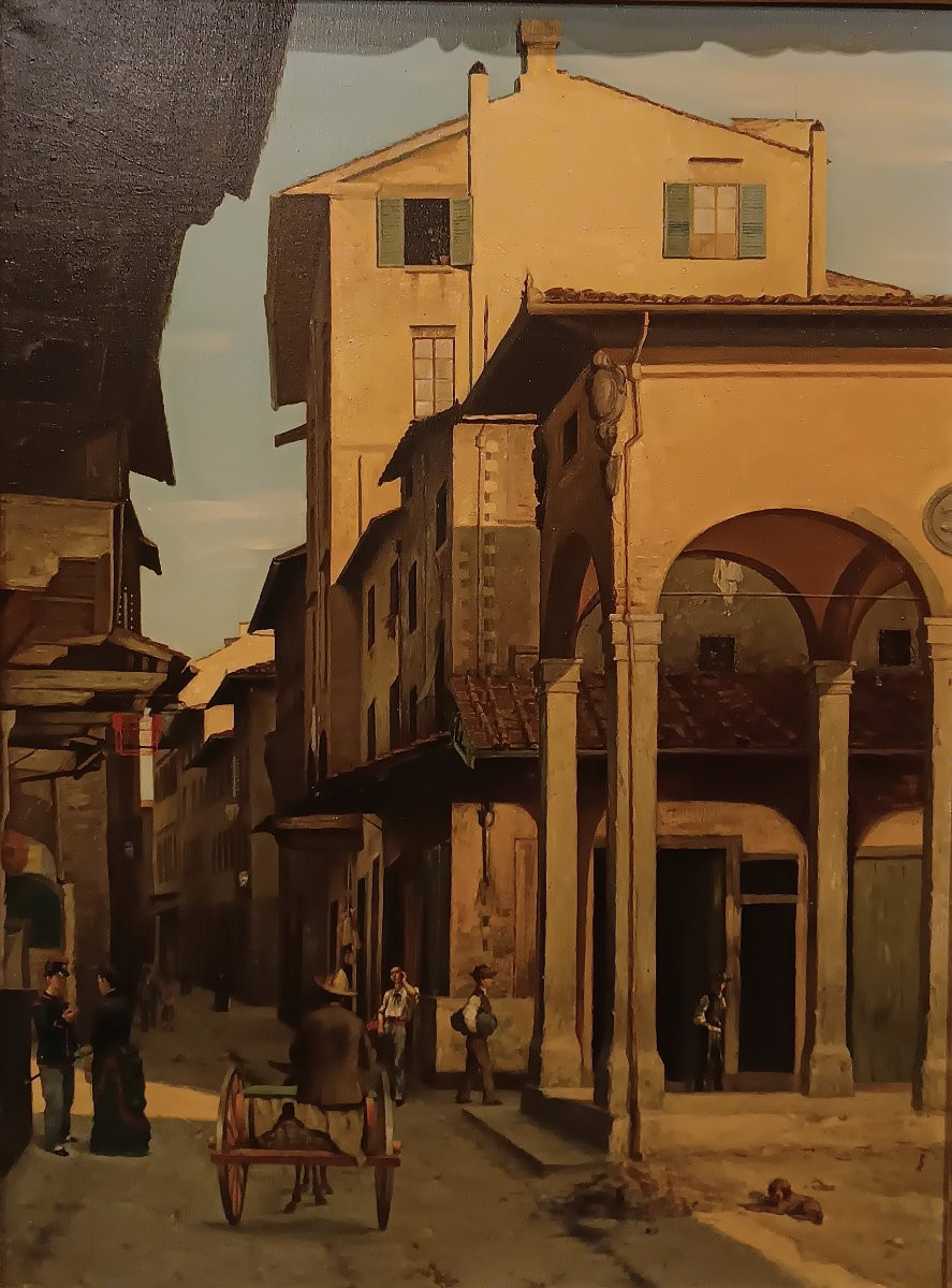 DIPINTO CON SCORCIO DI FIRENZE PRIMA META' XIX SECOLO -photo-2