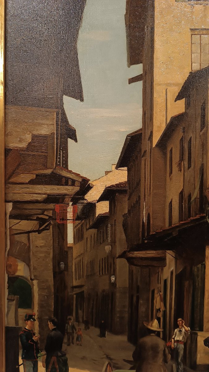 DIPINTO CON SCORCIO DI FIRENZE PRIMA META' XIX SECOLO -photo-3