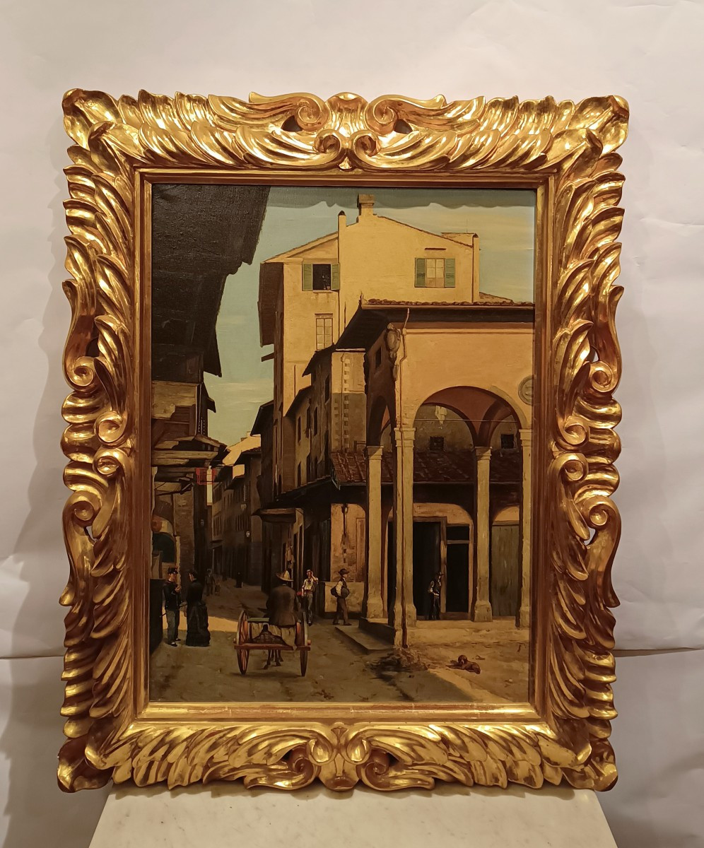 DIPINTO CON SCORCIO DI FIRENZE PRIMA META' XIX SECOLO 