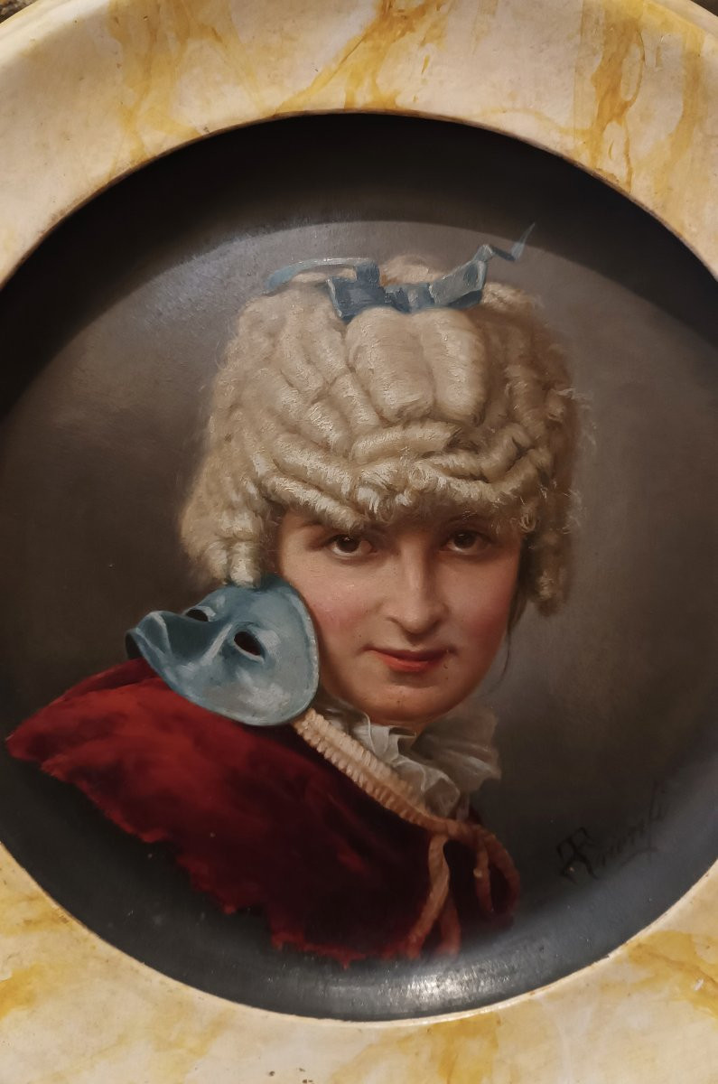 DIPINTO SU CERAMICA EMANUELE TRIONFI SECONDA META' XIX SECOLO -photo-2