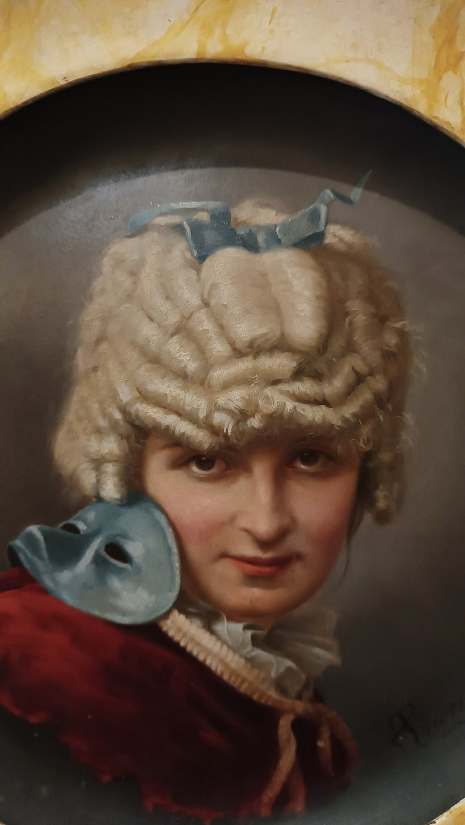 DIPINTO SU CERAMICA EMANUELE TRIONFI SECONDA META' XIX SECOLO -photo-3