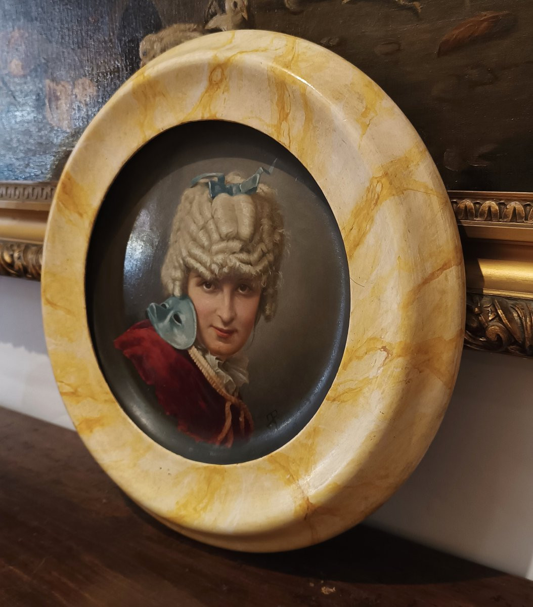 DIPINTO SU CERAMICA EMANUELE TRIONFI SECONDA META' XIX SECOLO -photo-2