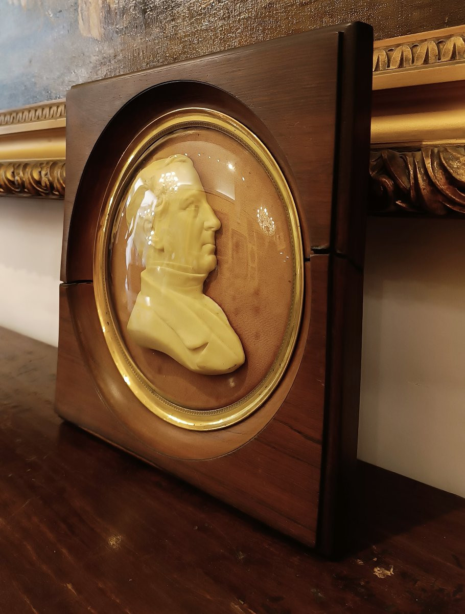 RITRATTO MASCHILE IN CERA DI G. GRITTI META' XIX SECOLO -photo-4