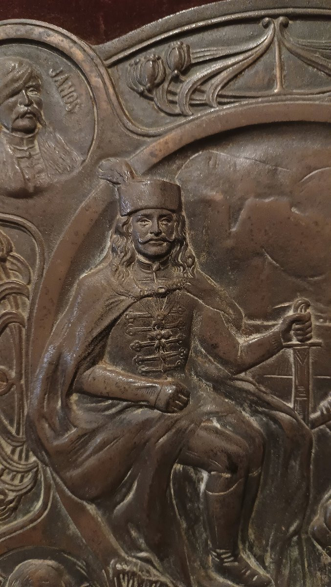 PLACCA IN BRONZO CON EROI UNGHERESI PRIMO XIX SECOLO-photo-3